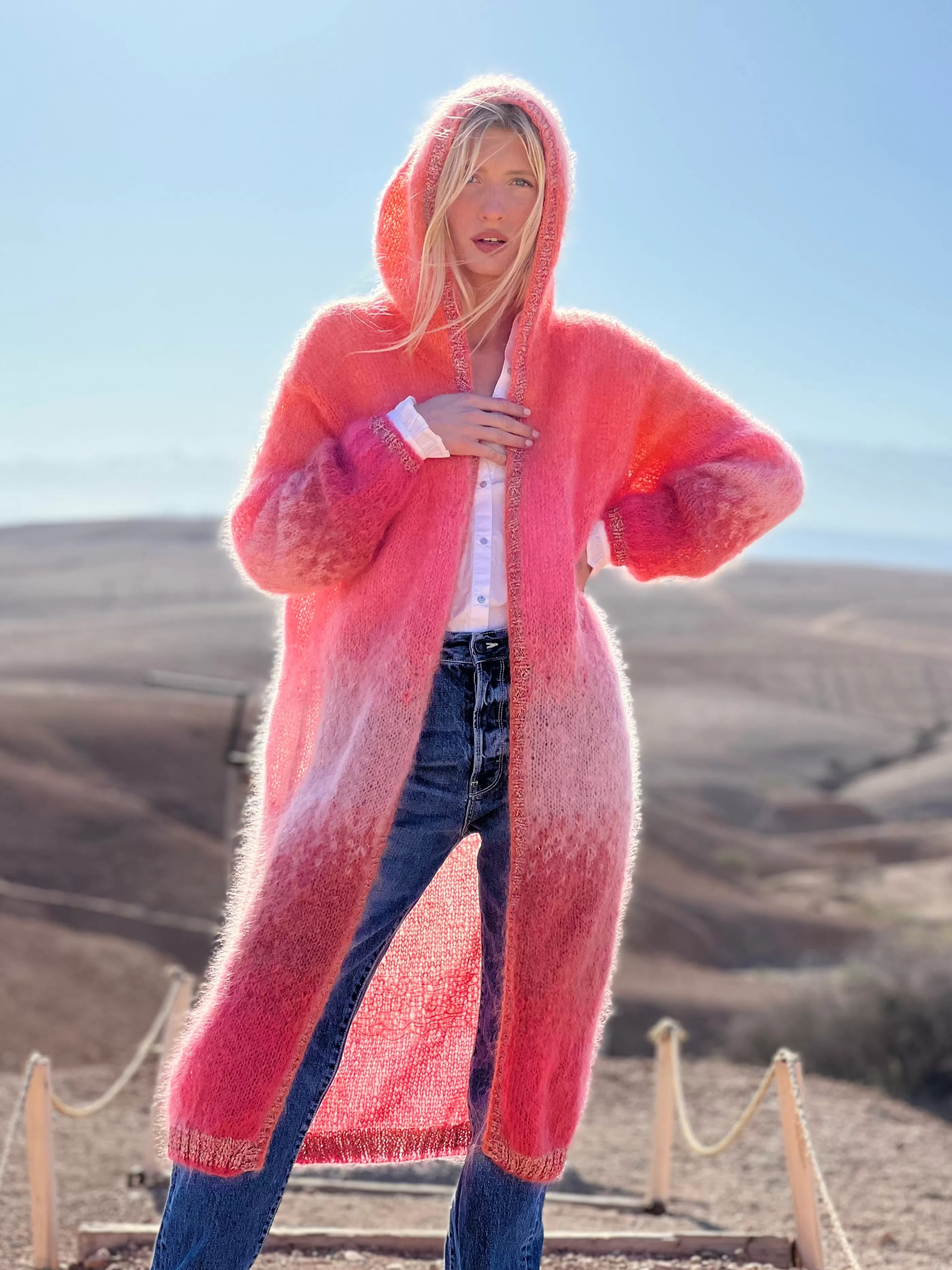 Flash Sale Rose Carmine COAT HOODIE TIE&DYE 5 COLORS BLUSH