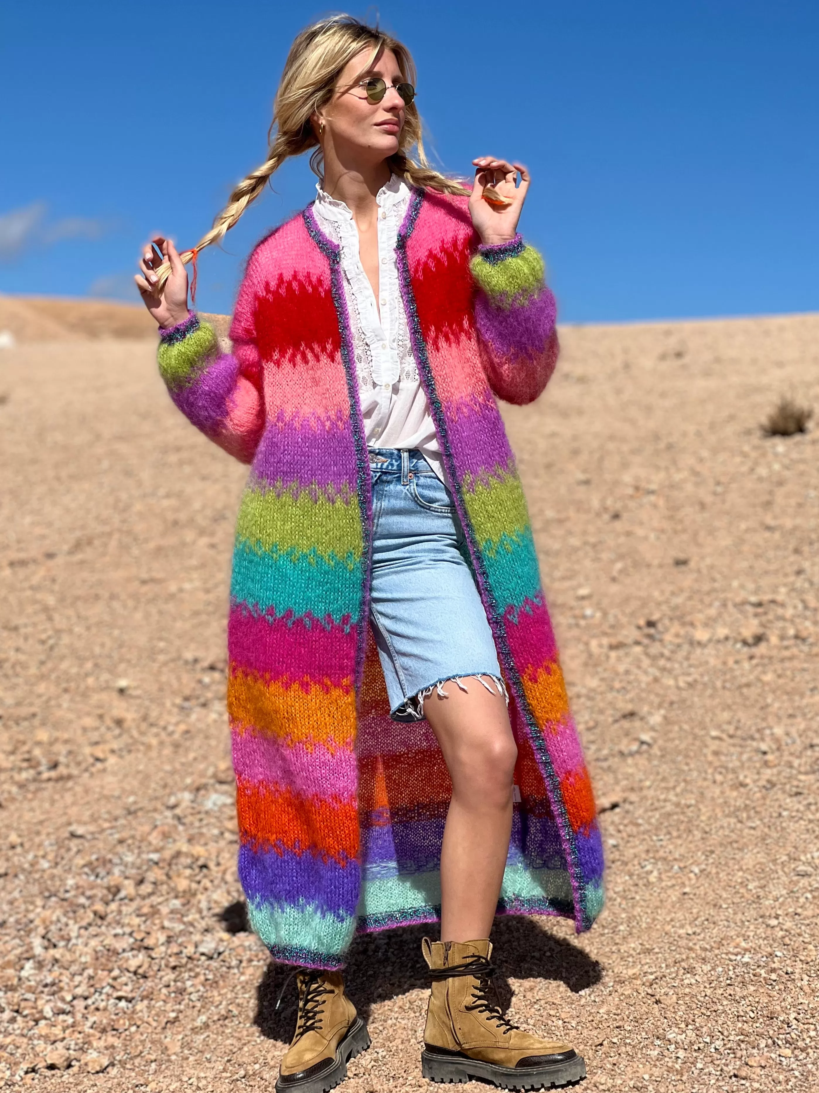 Store Rose Carmine COAT TIE&DYE 12 COLORS MULTICOLOR