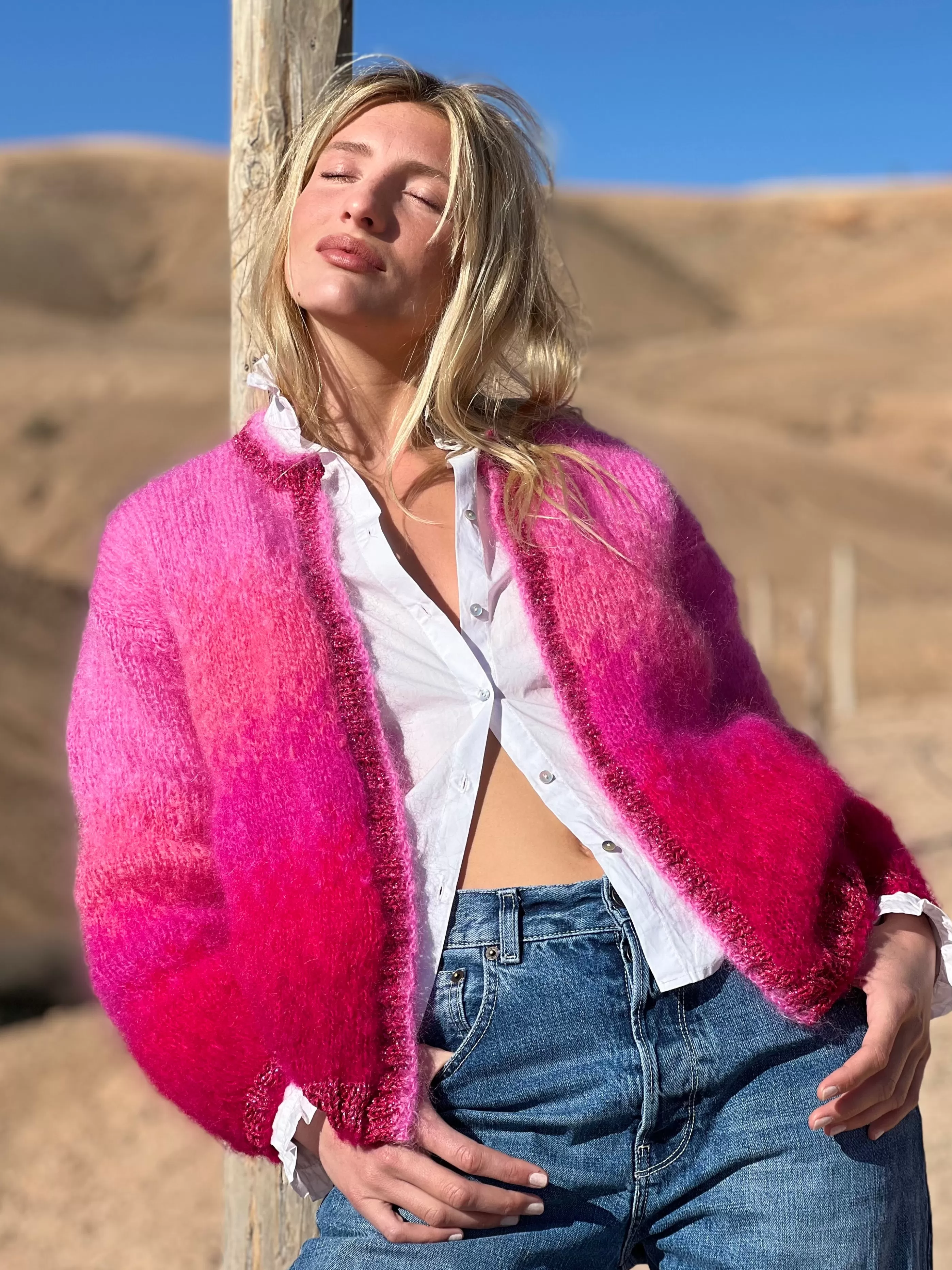 Shop Rose Carmine LITTLE JACKET TIE&DYE 5 COLORS PINK