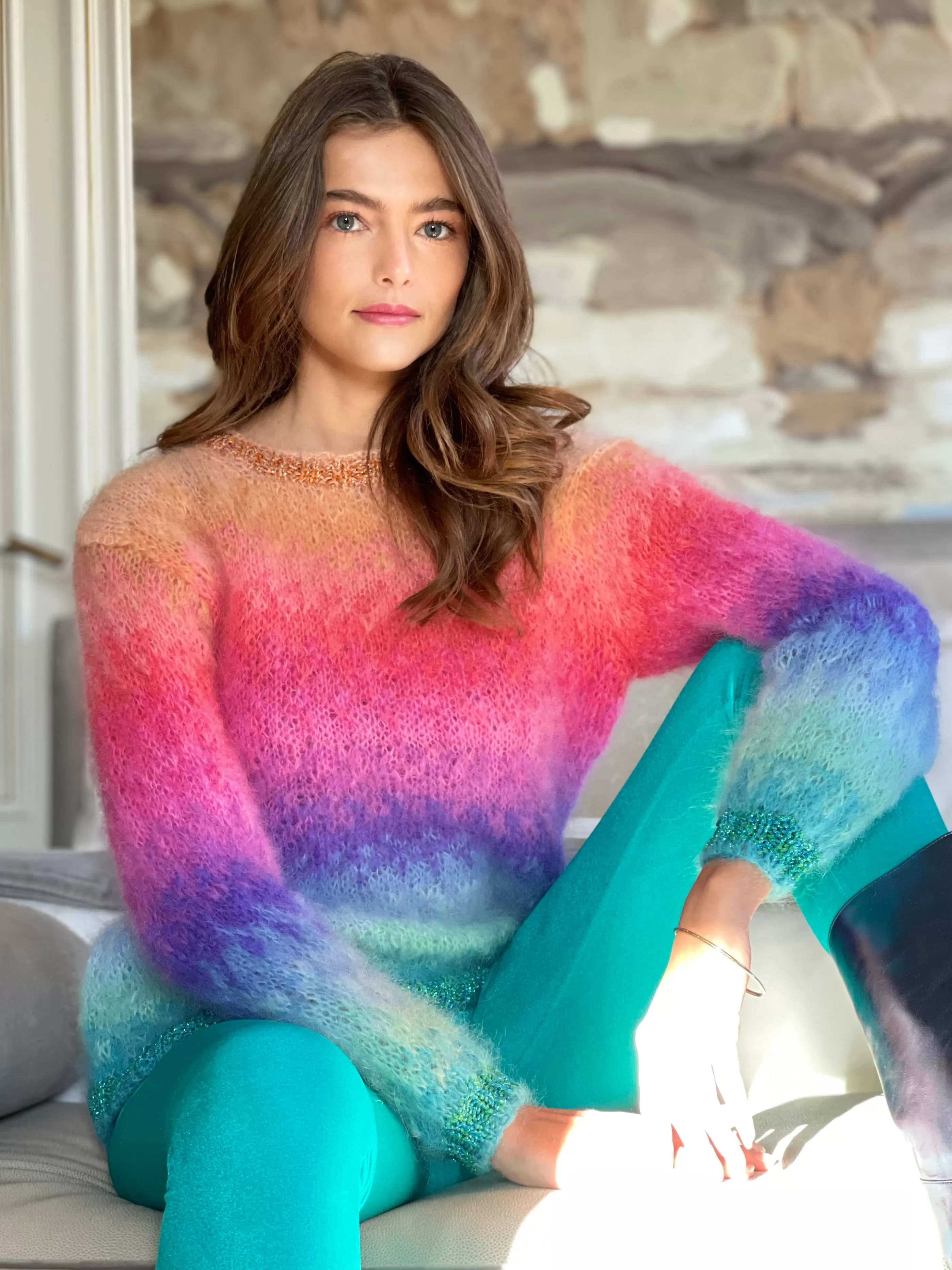 Flash Sale Rose Carmine PASTEL TIE&DYE 12 COLORS SWEATER