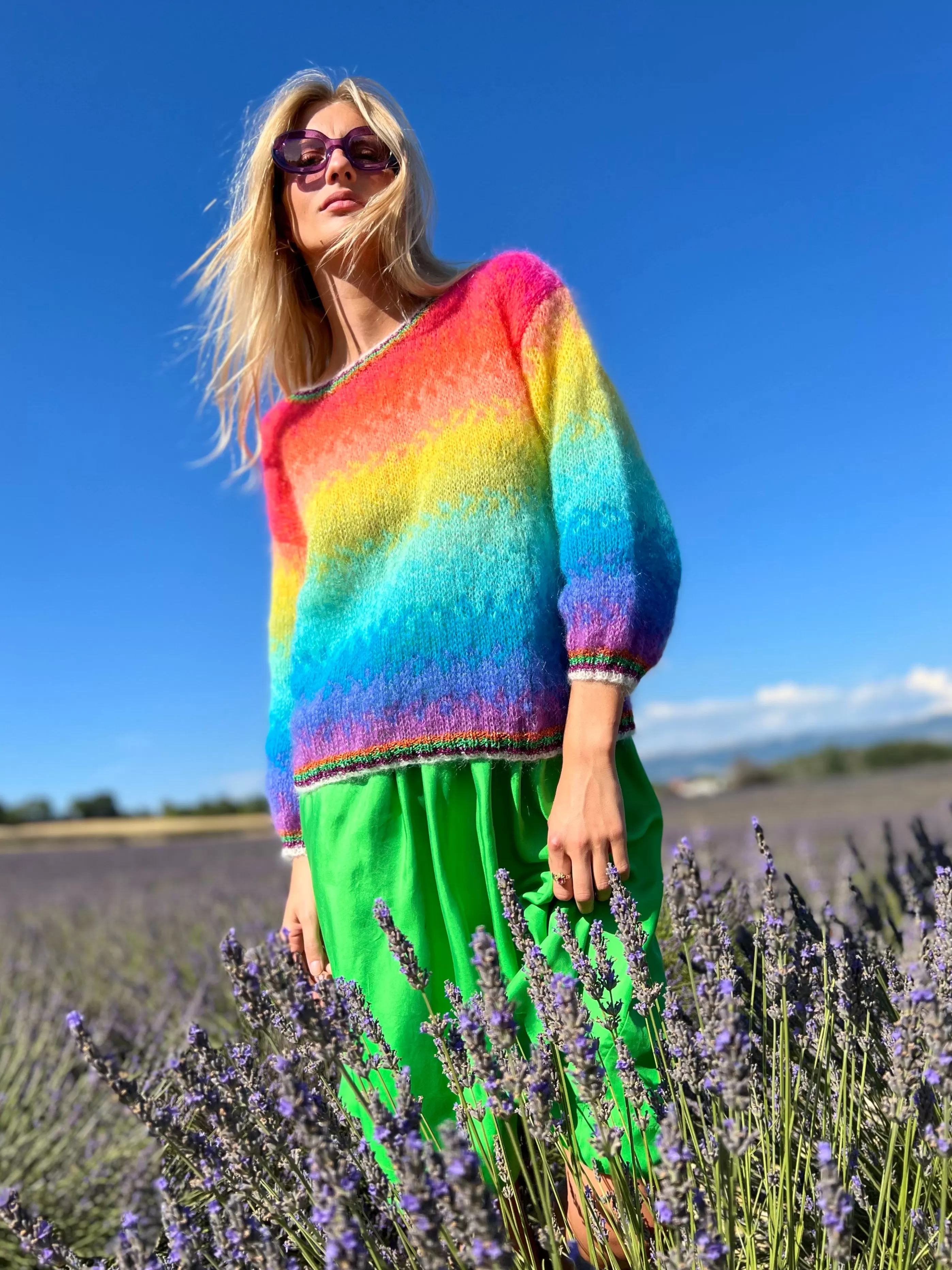 Sale Rose Carmine STRONG TIE-DYE SWEATER 12 COLORS (SPRING/SUMMER)
