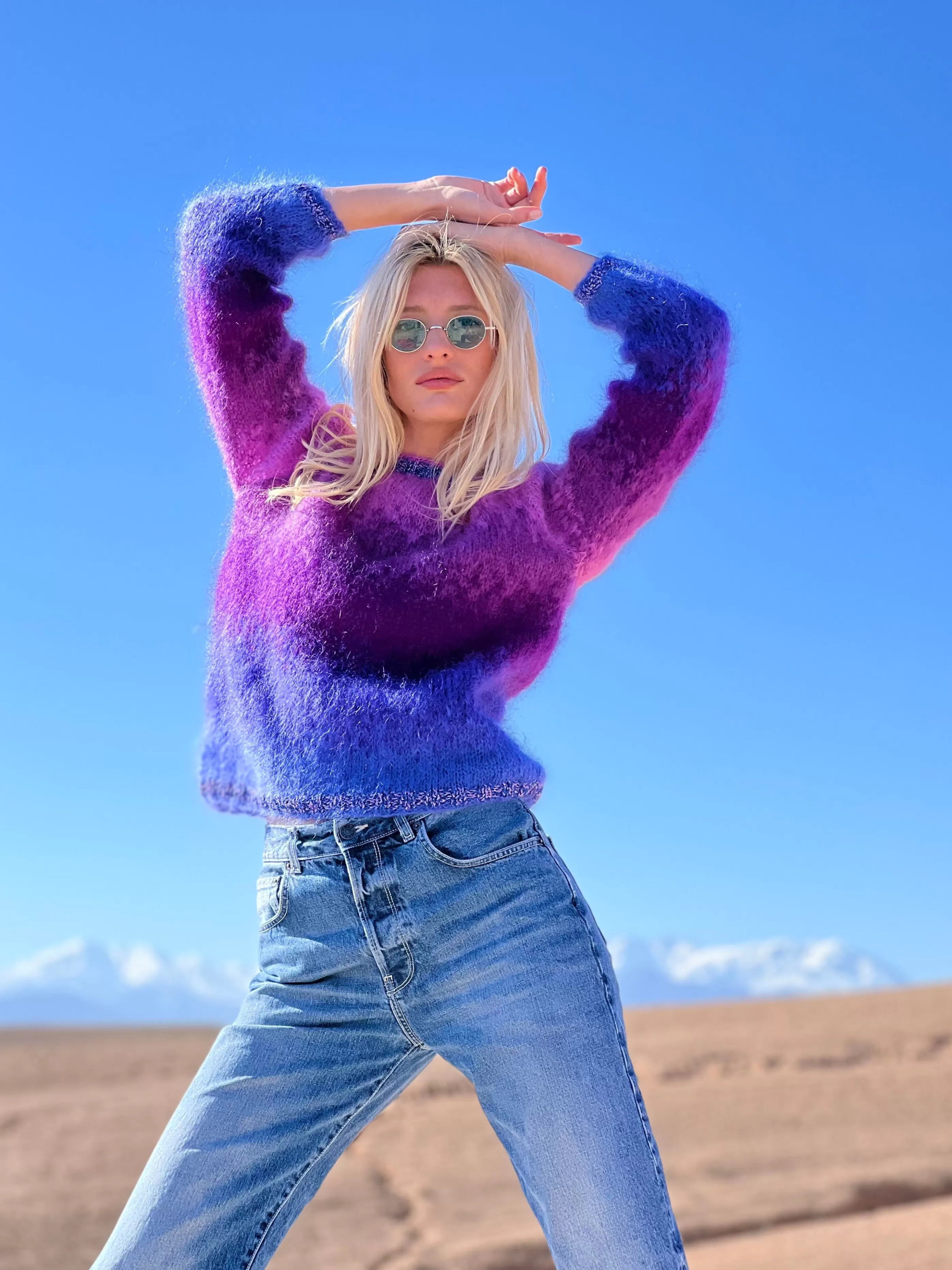 Hot Rose Carmine SWEATER TIE DYE 5 COLORS PURPLE