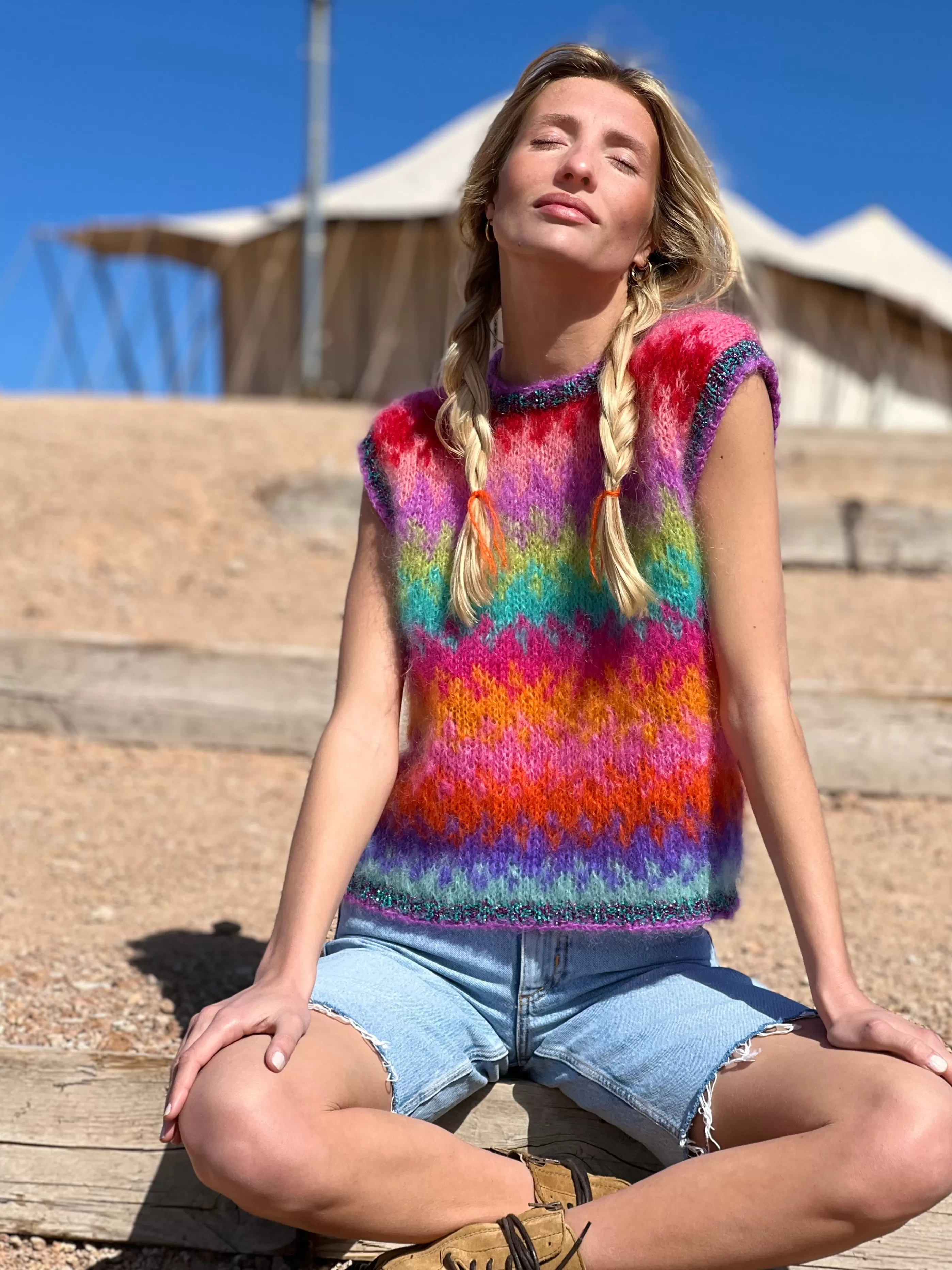 Shop Rose Carmine TOP TIE&DYE 12 COLORS MULTICOLOR